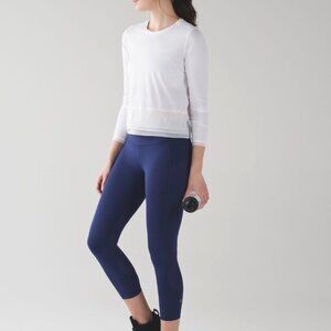 NWT Lululemon Pace Rival Crop Leggings Luxsteme Hugged Blue Size 6 $88